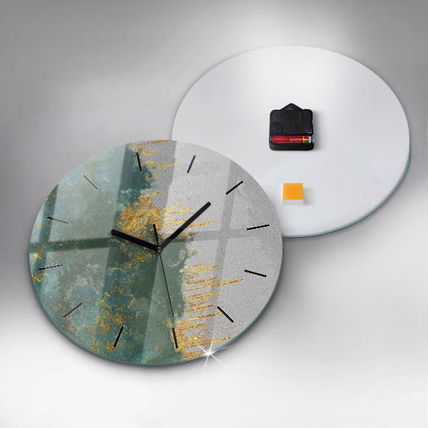 Round glass clock Decorative pattern