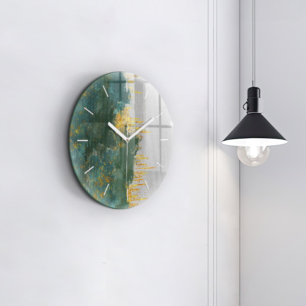 Round glass clock Decorative pattern