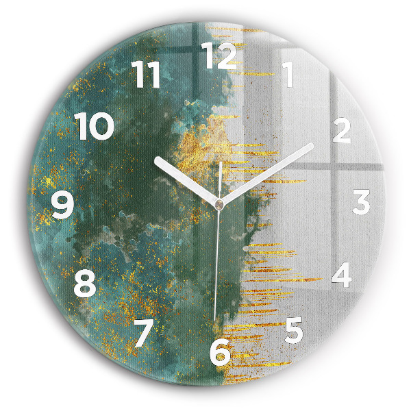 Round glass clock Decorative pattern