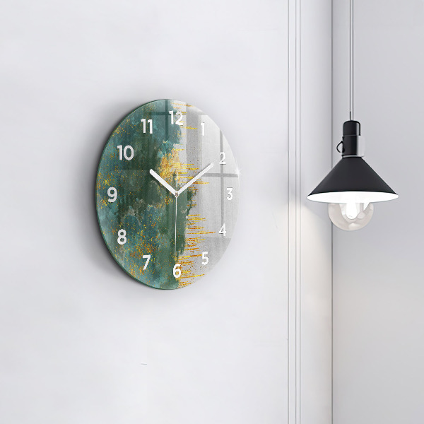 Round glass clock Decorative pattern
