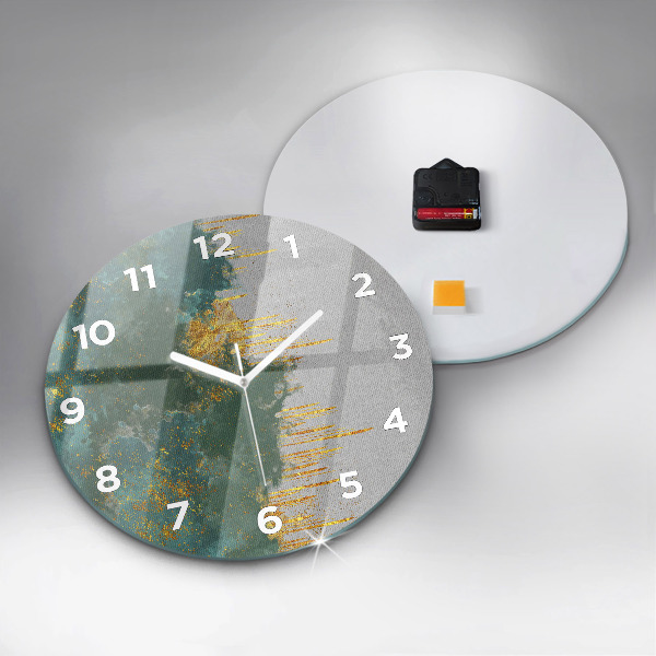 Round glass clock Decorative pattern