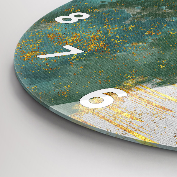 Round glass clock Decorative pattern