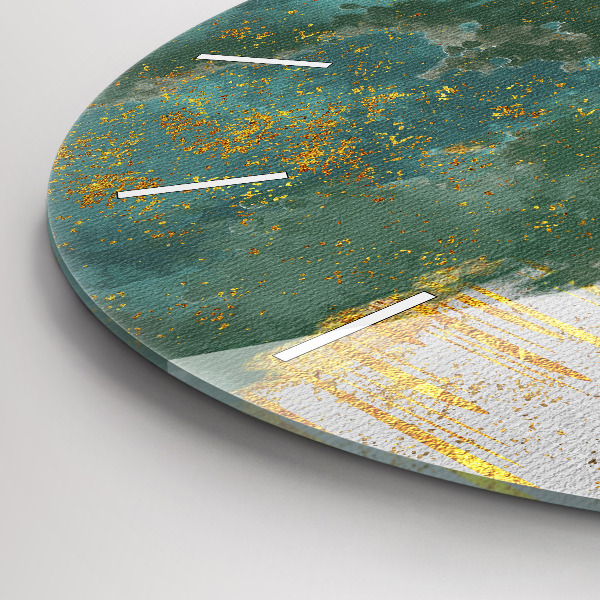 Round glass clock Decorative pattern