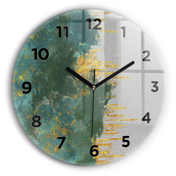 Round glass clock Decorative pattern