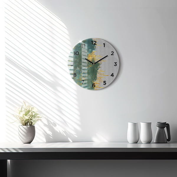 Round glass clock Decorative pattern
