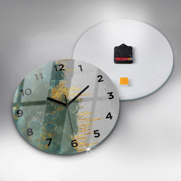Round glass clock Decorative pattern