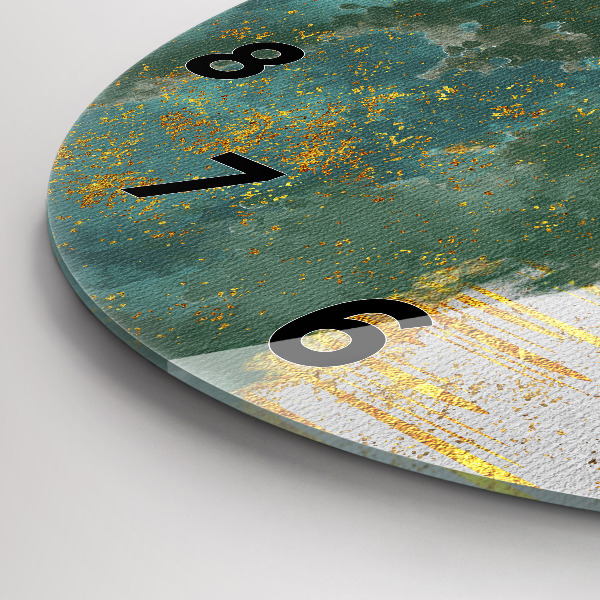 Round glass clock Decorative pattern