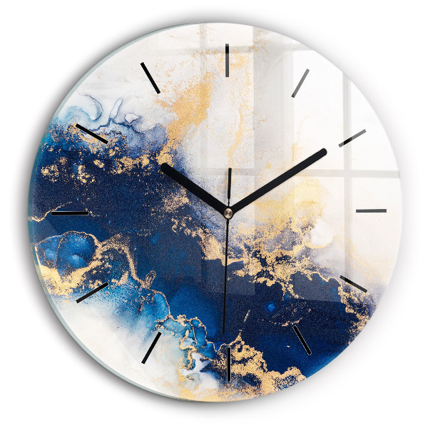 Round glass clock Marble pattern