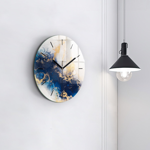 Round glass clock Marble pattern