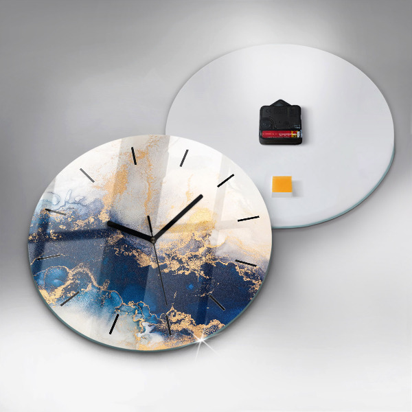 Round glass clock Marble pattern