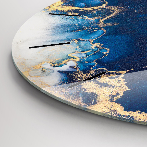 Round glass clock Marble pattern