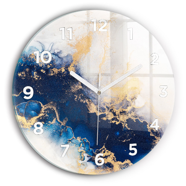 Round glass clock Marble pattern