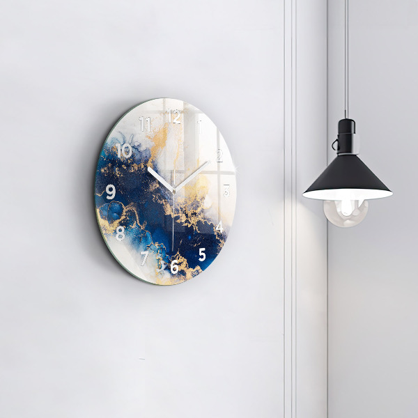 Round glass clock Marble pattern