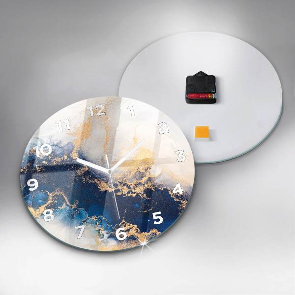 Round glass clock Marble pattern