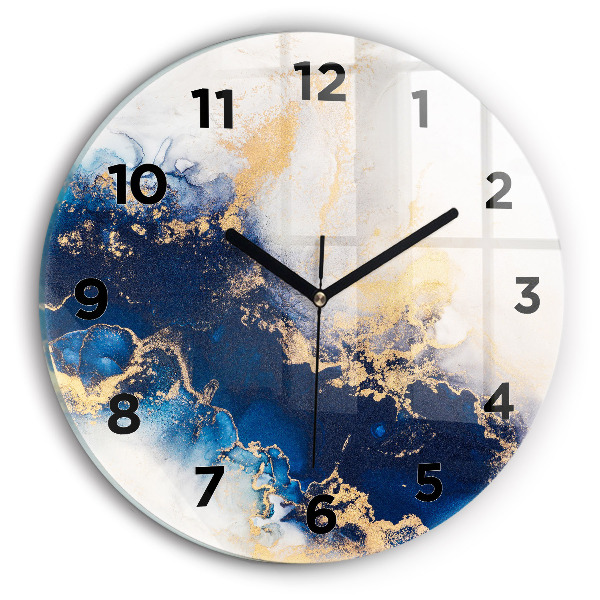 Round glass clock Marble pattern