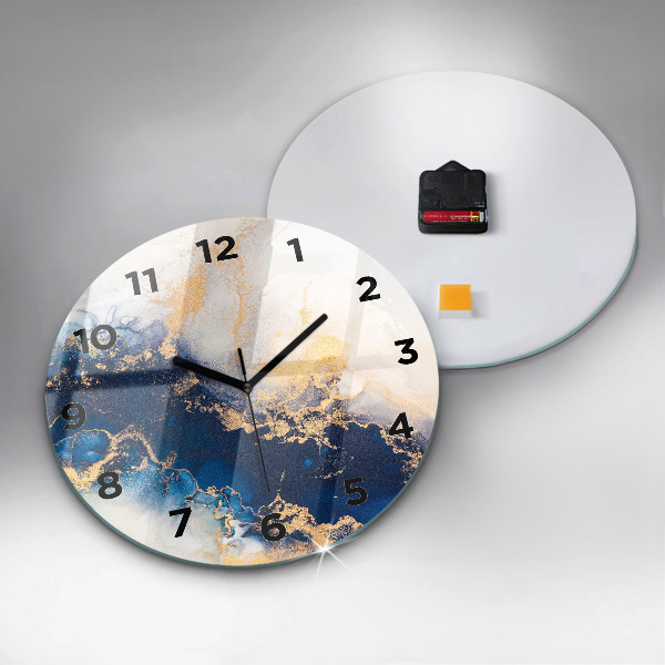 Round glass clock Marble pattern
