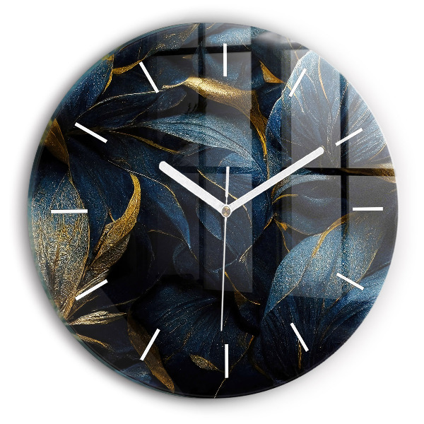 Round glass clock Decorative flowers