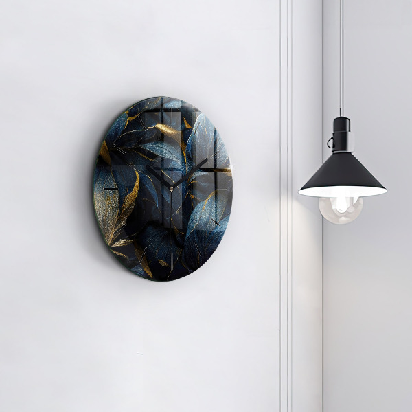 Round glass clock Decorative flowers