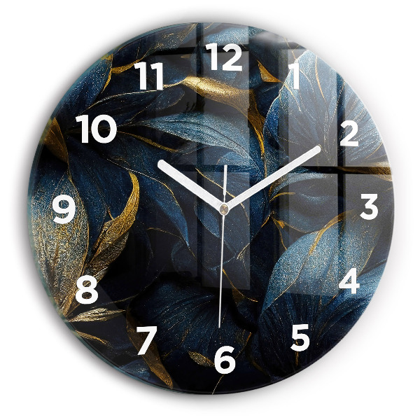 Round glass clock Decorative flowers