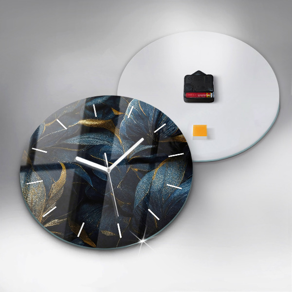 Round glass clock Decorative flowers