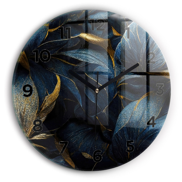 Round glass clock Decorative flowers