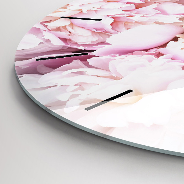 Round glass clock Decorative flowers