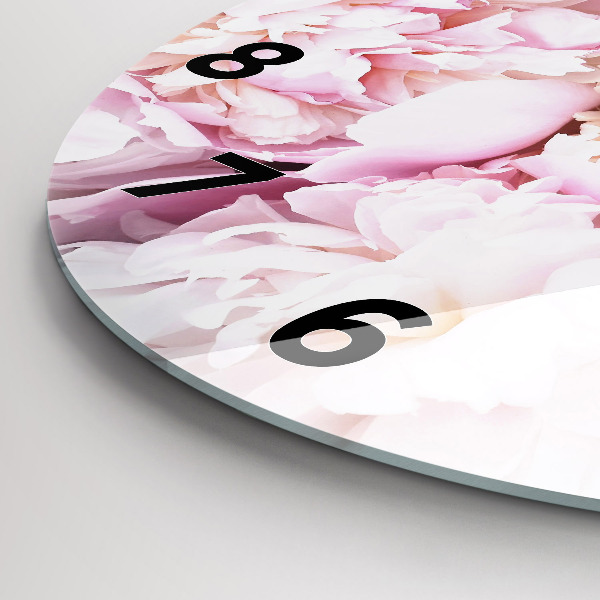 Round glass clock Decorative flowers