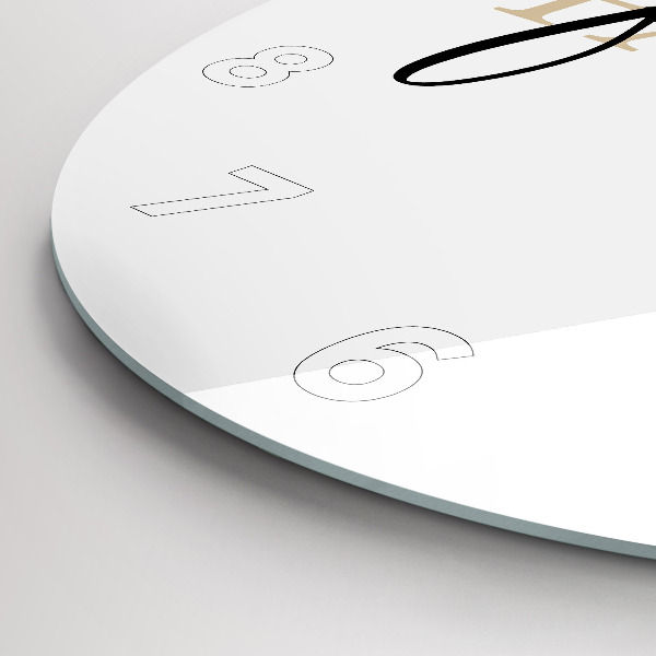 Round glass clock Family inscription