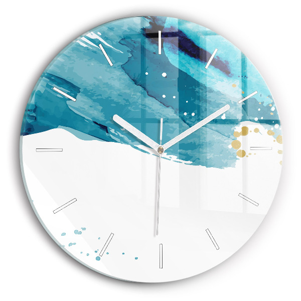 Round glass clock Brush strokes