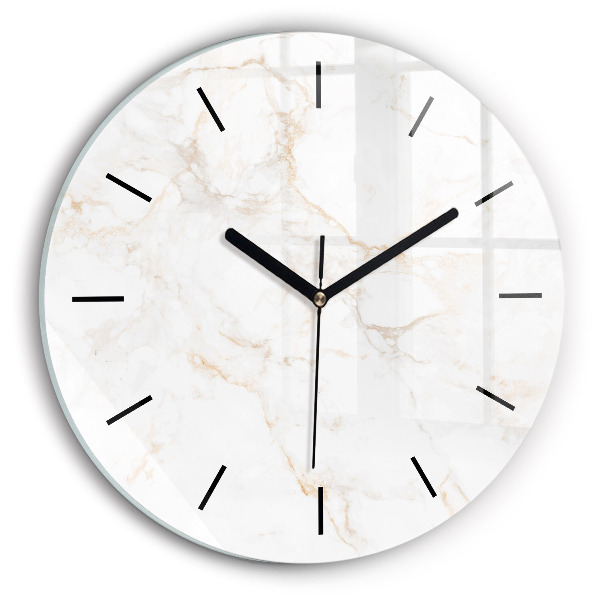 Round glass clock Elegant marble