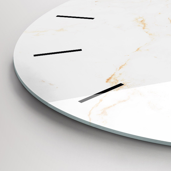 Round glass clock Elegant marble