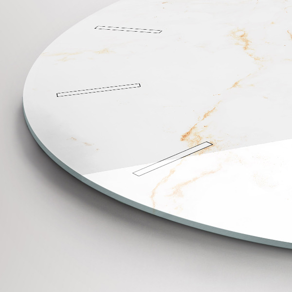Round glass clock Elegant marble