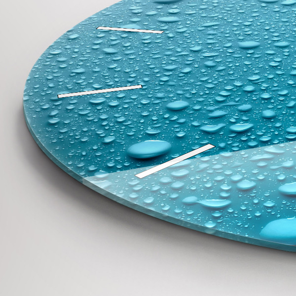 Round glass clock Water drops on glass