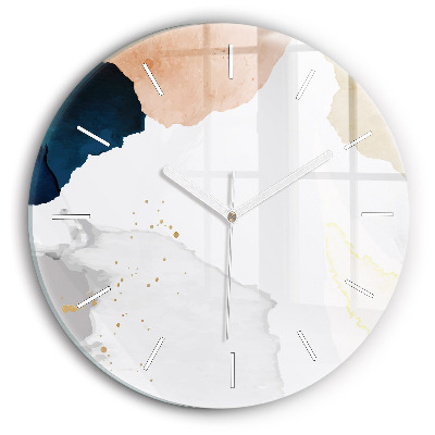 Round glass clock Abstraction spots