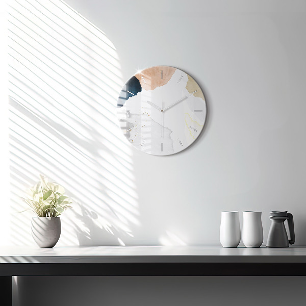 Round glass clock Abstraction spots