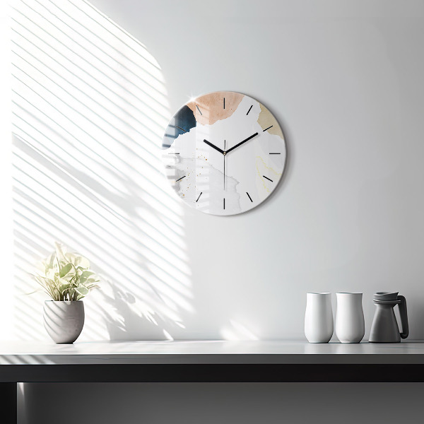 Round glass clock Abstraction spots