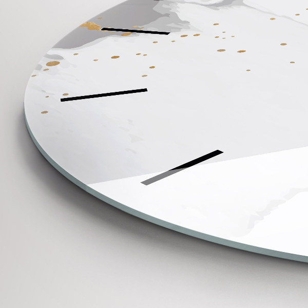 Round glass clock Abstraction spots