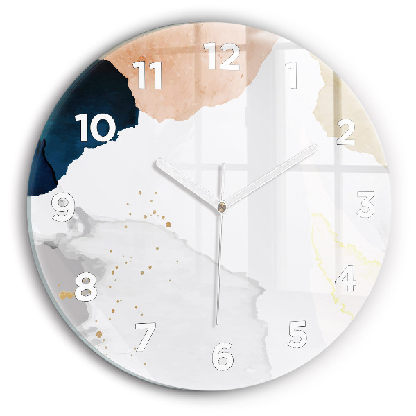 Round glass clock Abstraction spots
