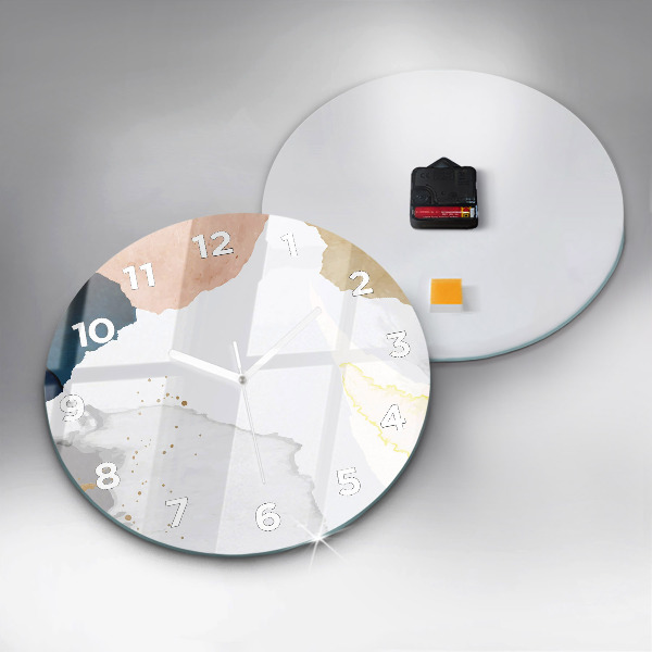 Round glass clock Abstraction spots