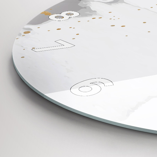 Round glass clock Abstraction spots