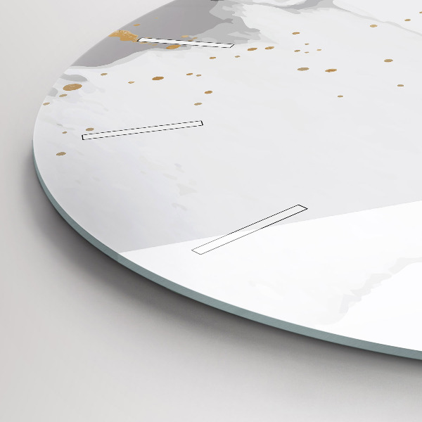 Round glass clock Abstraction spots