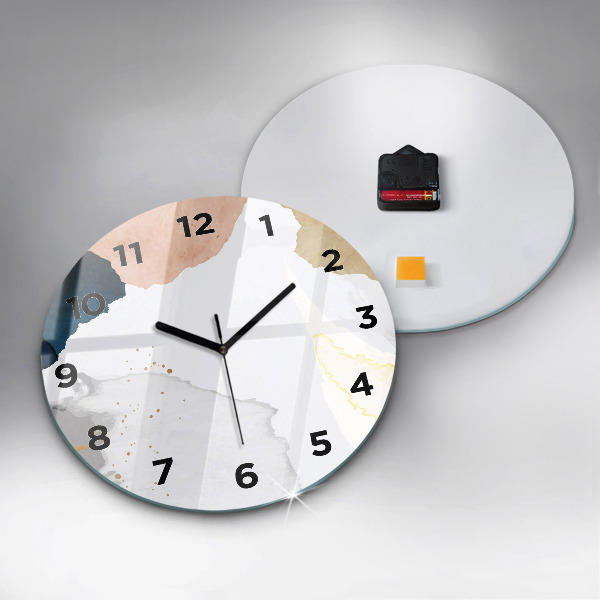 Round glass clock Abstraction spots