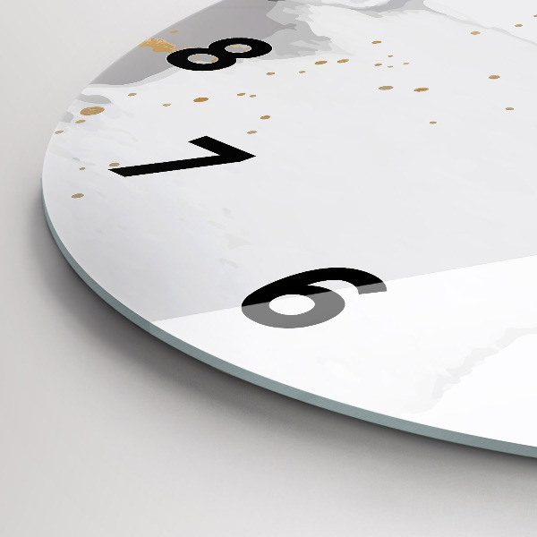 Round glass clock Abstraction spots