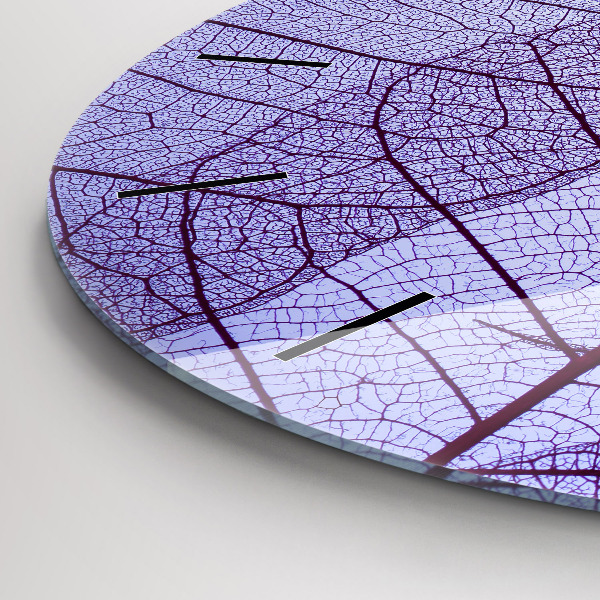 Round glass clock Leaves – nature