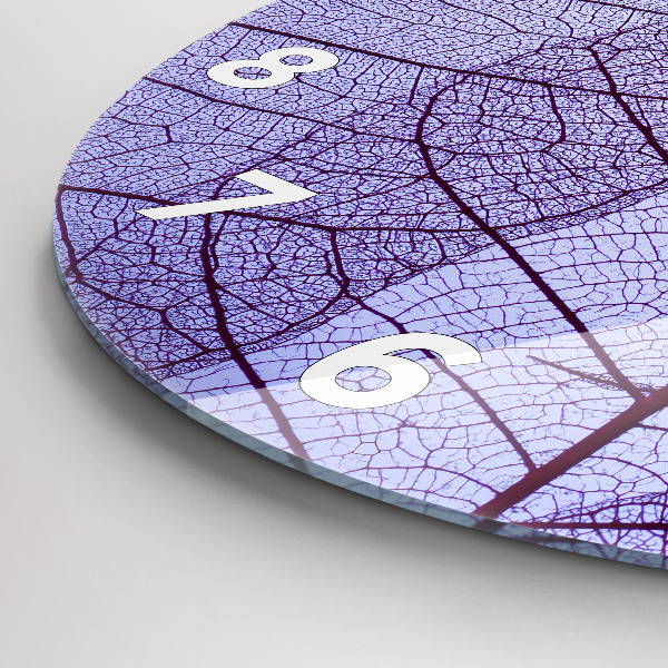 Round glass clock Leaves – nature
