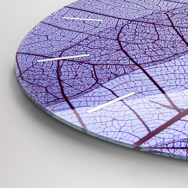 Round glass clock Leaves – nature