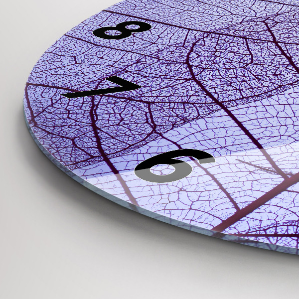Round glass clock Leaves – nature