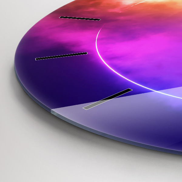 Round glass clock 3D smoke abstract