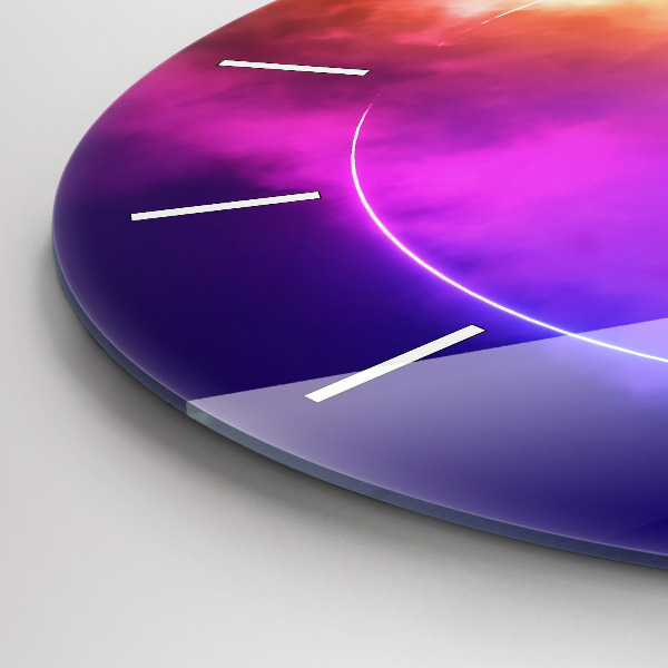 Round glass clock 3D smoke abstract