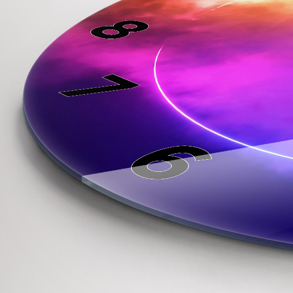 Round glass clock 3D smoke abstract